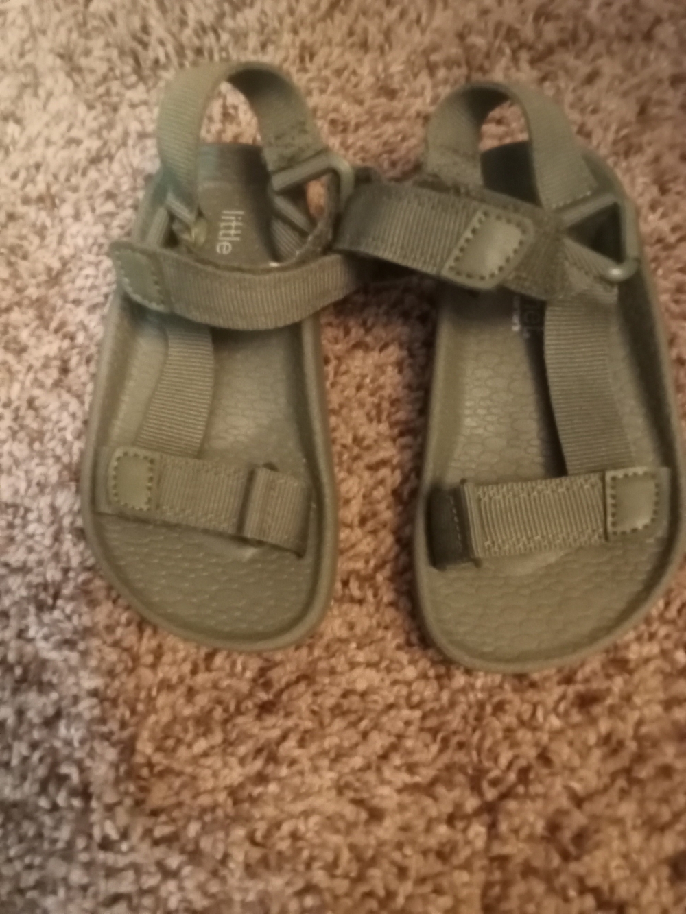 Carter's Olive Green Hook-and-Loop Kids Sandals